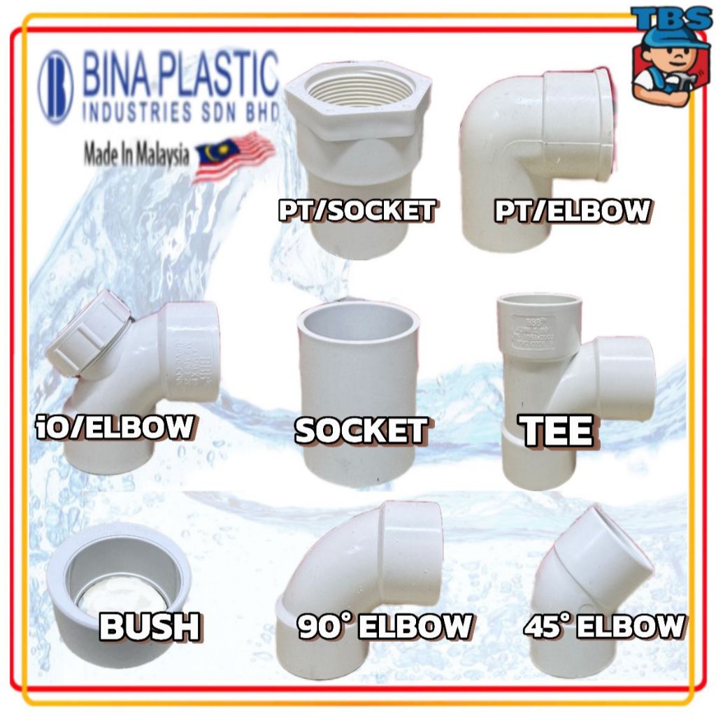 UPVC FITTING 32mm/40mm UPVC PT/SOCKET&ELBOW / IO/ELBOW | SOCKET | TEE ...