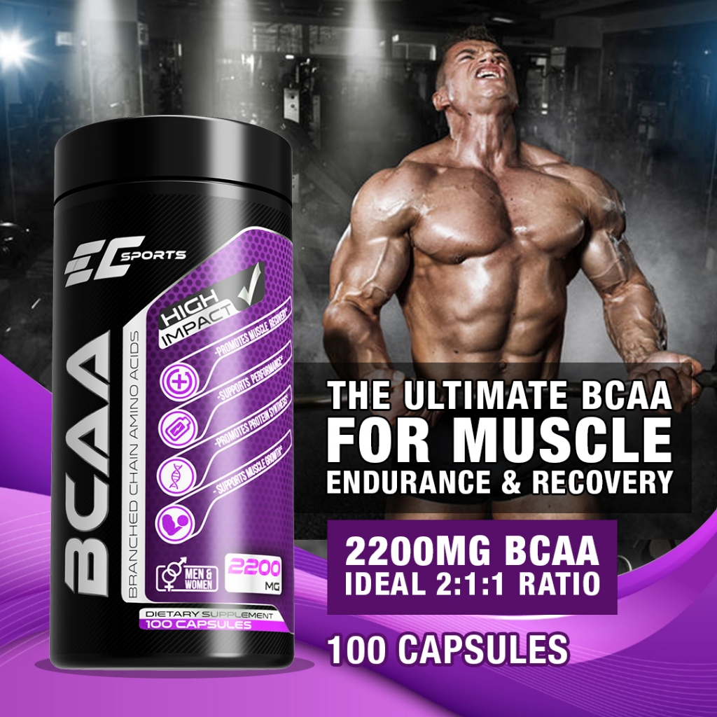 [Ready Stock] EC Sport BCAA Capsule 2200mg 2:1:1 L Leucine Isoleucine ...