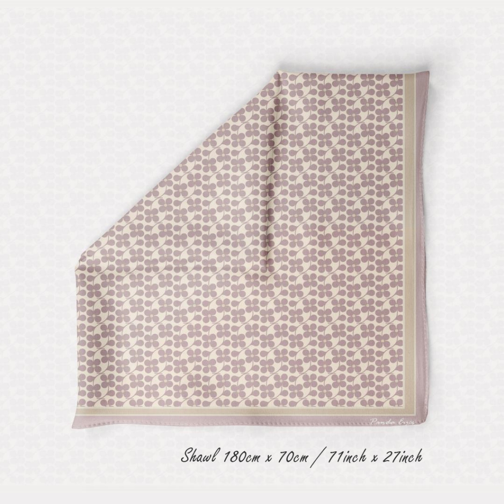 PANDAEYES SHAWL FLORAL SATIN 𝗖𝗟𝗔𝗦𝗦𝗜𝗖 𝗥𝗔𝗬𝗔 𝟮𝟬𝟮𝟱 𝗖𝗢𝗟𝗟𝗘𝗖𝗧𝗜𝗢𝗡 70CM*180CM (Hijab / Tudung/ Shawl)