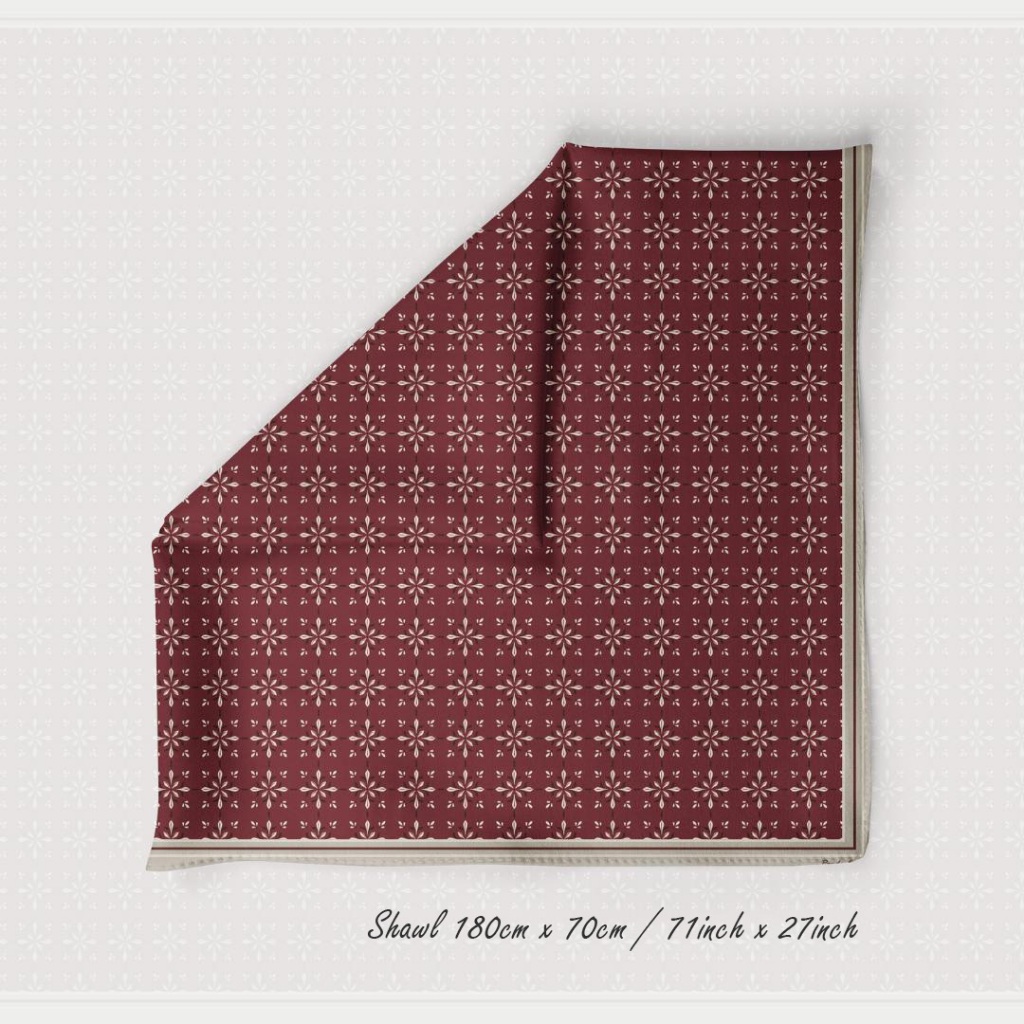 PANDAEYES SHAWL FLORAL SATIN 𝗖𝗟𝗔𝗦𝗦𝗜𝗖 𝗥𝗔𝗬𝗔 𝟮𝟬𝟮𝟱 𝗖𝗢𝗟𝗟𝗘𝗖𝗧𝗜𝗢𝗡 70CM*180CM (Hijab / Tudung/ Shawl)