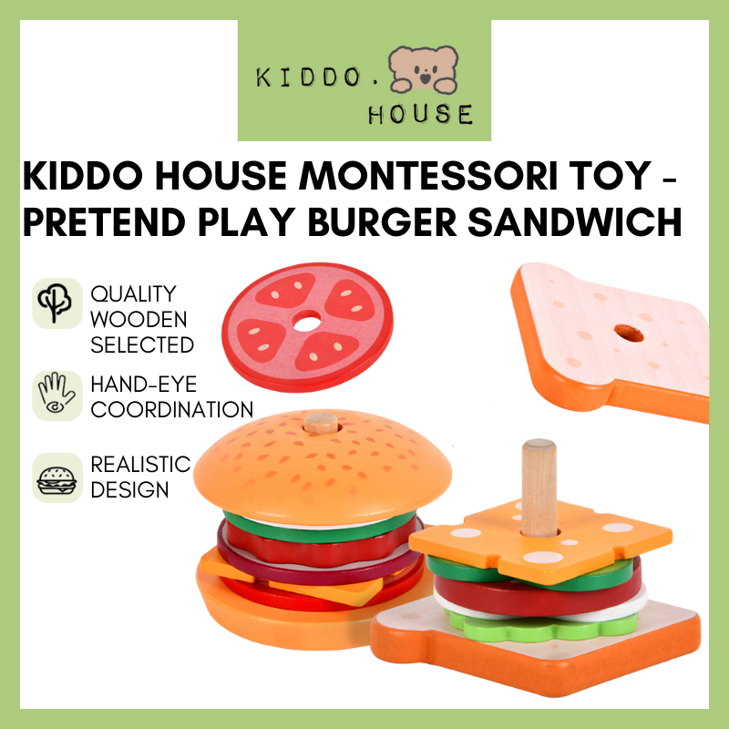Kiddo House Montessori Toy Wooden Stacking Game Pretend Play Sets ...