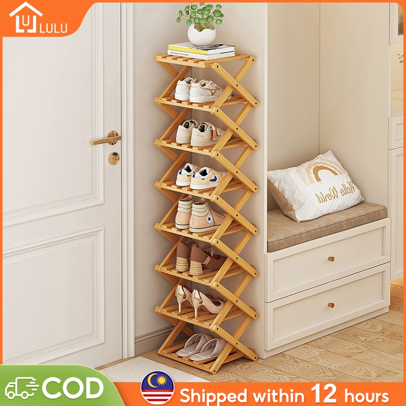 7/8/9 Tiers Shoe Rack Multi-layer Shoe Rack Space-Saving Wooden Shoe ...