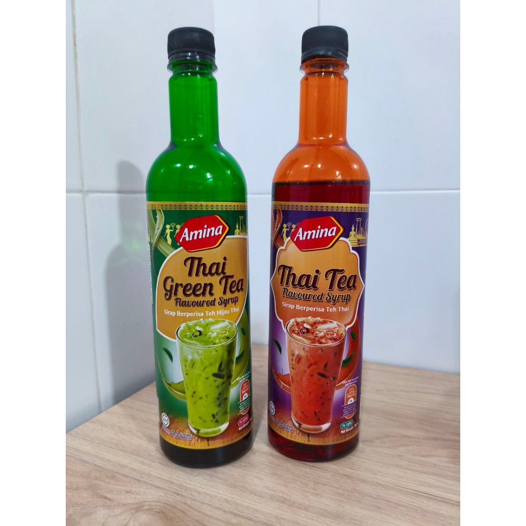 Amina Flavoured Syrup (Thai Tea, Green Tea) 750ml | Shopee Malaysia