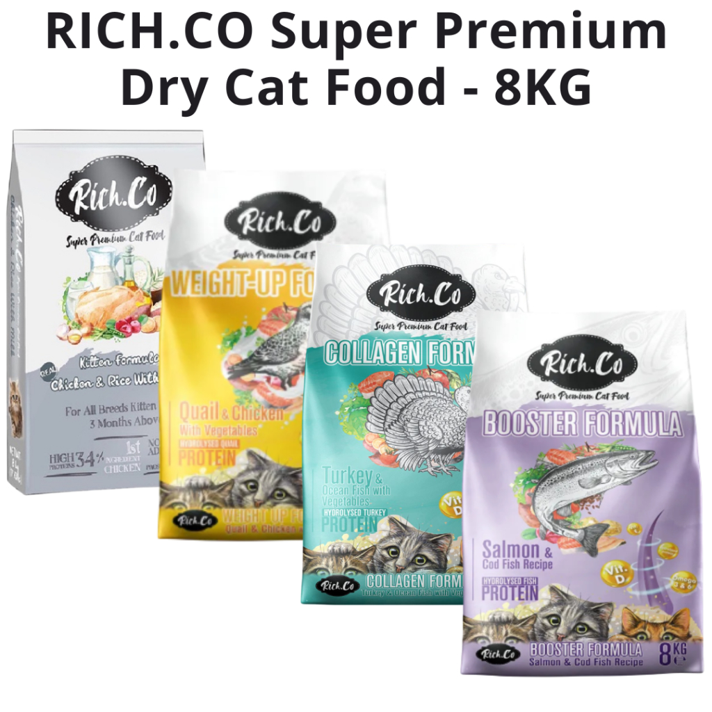 RICH.CO Makanan Kucing Berkualiti Cat Food Kibbles Salmon/Turki/Ayam ...