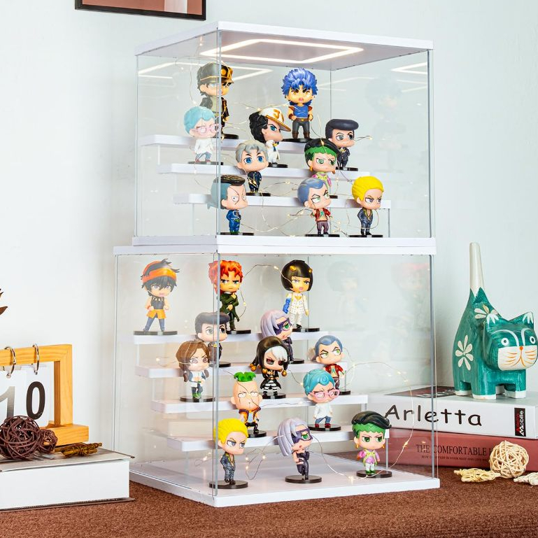 Acrylic Display Box With LED Lights Transparent Figure Display Box ...