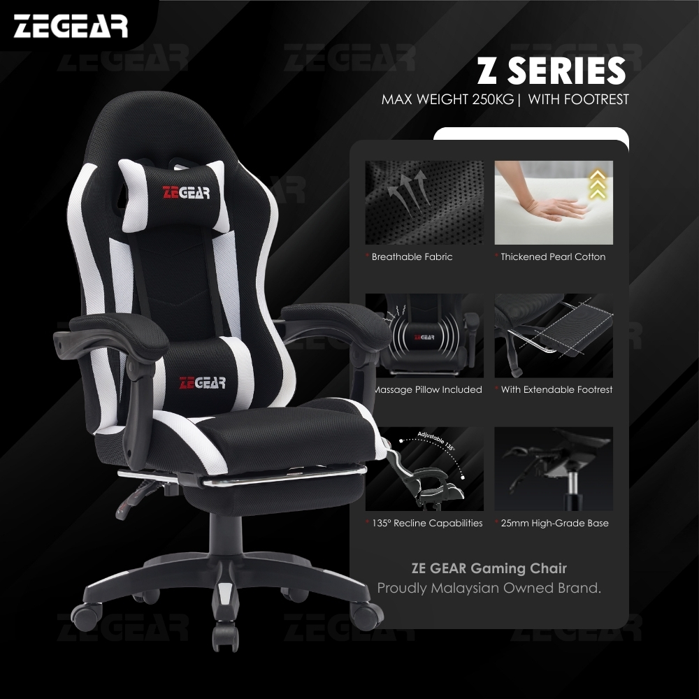 ZE-GEAR】X Series Professional Ergonomic Gaming Chair Kerusi - Main Image
