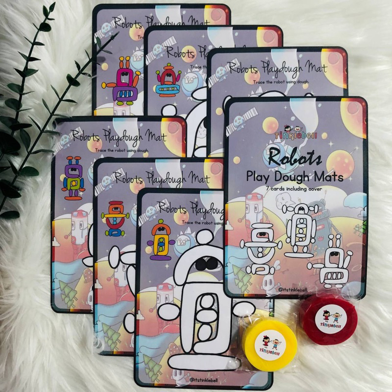 Robots Play Dough Mats - A5 with dough | Shopee Malaysia