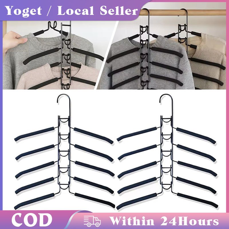 Space-Saving Hangers / Multi-Layer Anti-Slip Sponge Hanger / Home ...