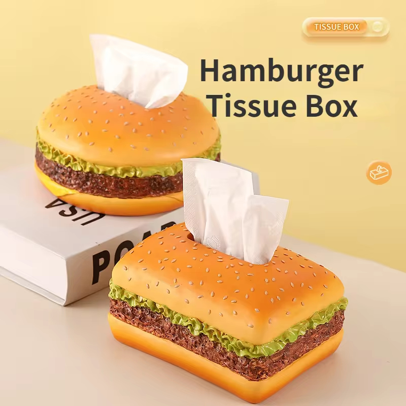 Burger tissue box Creative gourmet realistic living room pumping box ...