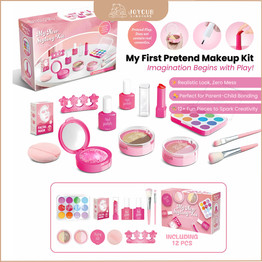 JOYCUB Makeup Kids Non Toxic Makeup Kids Girl Set Real Pretend Play ...