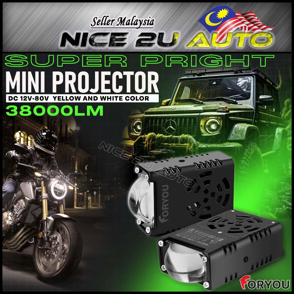 Led Mini Projector Day Light Fog Lamp High Low Beam LED Car Headlight ...