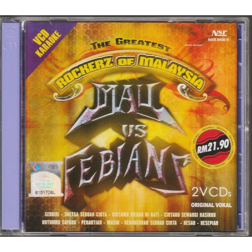 VCD THE GREATEST ROCKERZ OF MALAYSIA : MAY VS FEBIANS [ VCD KARAOKE ...