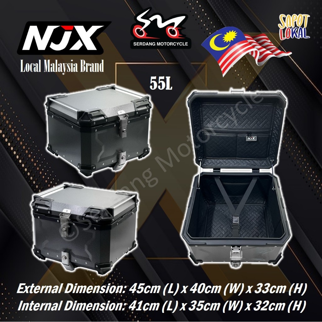NJX ACE Peti Simpanan Motosikal Aluminium Top Box X Design ACE Kotak ...