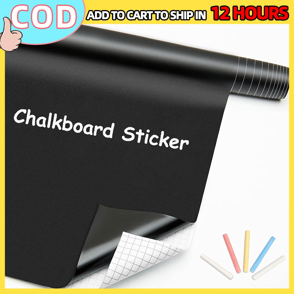 【Fast shipping】Removable Peel & Stick Whiteboard Blackboard Chalkboard ...