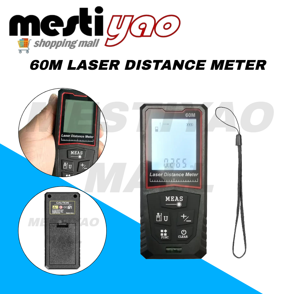 60m Laser Distance Meter/Laser Rangefinder/Pemetik Jarak Laser | Shopee ...
