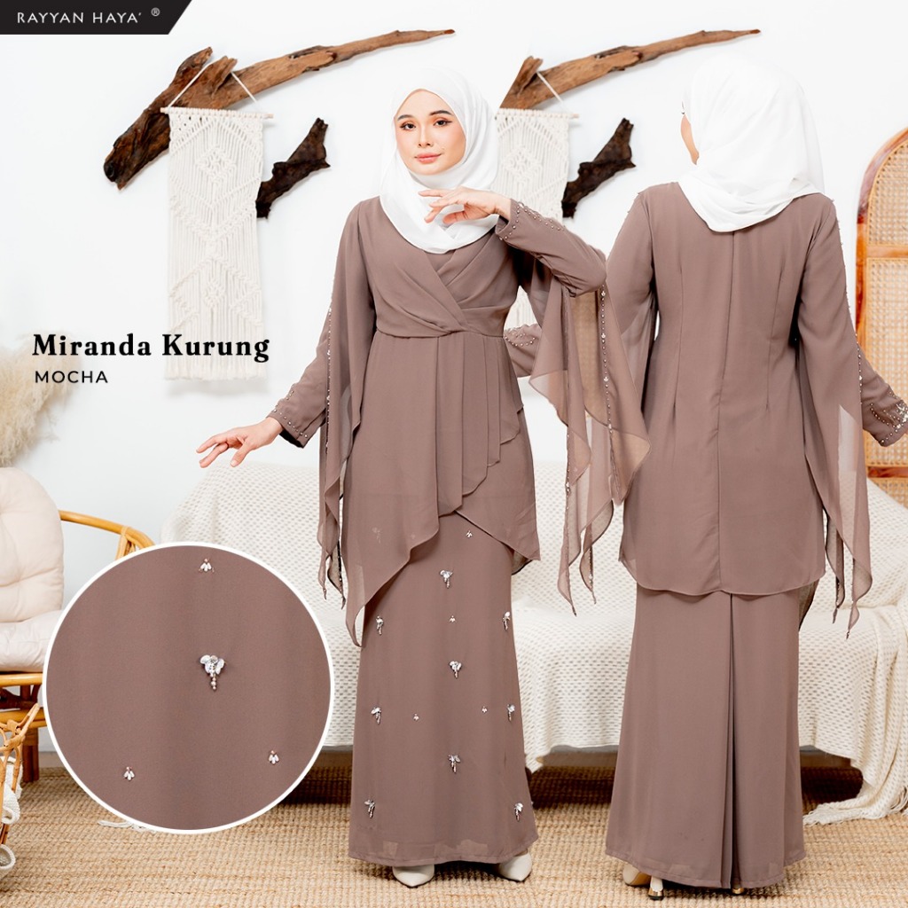 NEW ARRIVAL Rayyan Haya' Miranda Chiffon Kurung Beads (READYSTOCK) Muslimah Plus Size Super Comfy