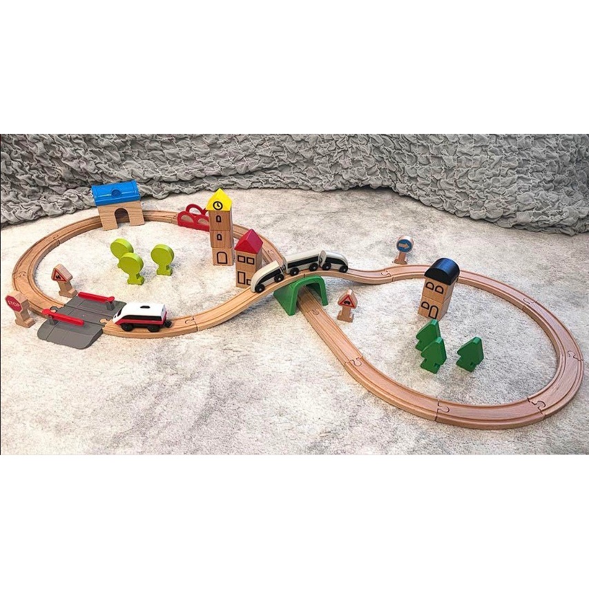 LILLABO Kids Complete Train Set Locomotive with Train Rails Toy Mainan ...