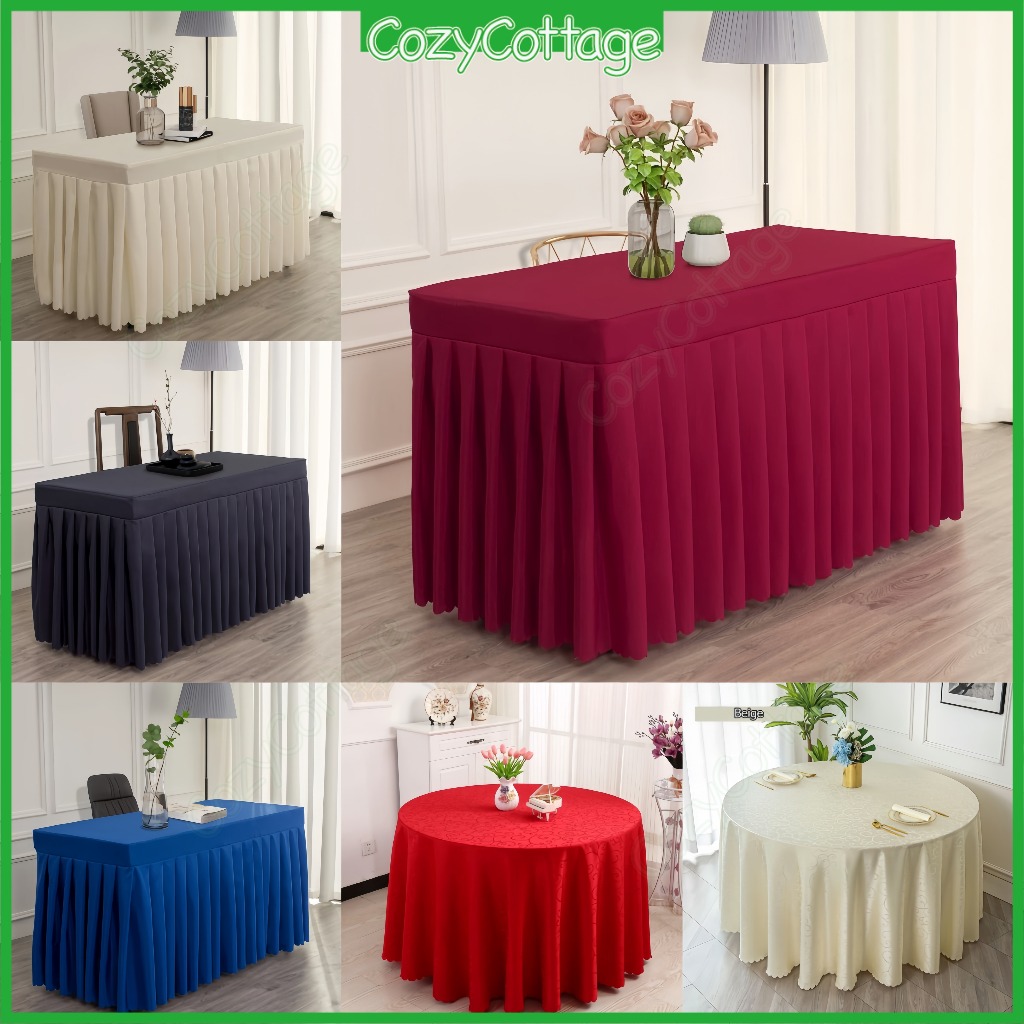 Folding Table Skirting Rectangular Conference Table Cloth Cover Hotel ...