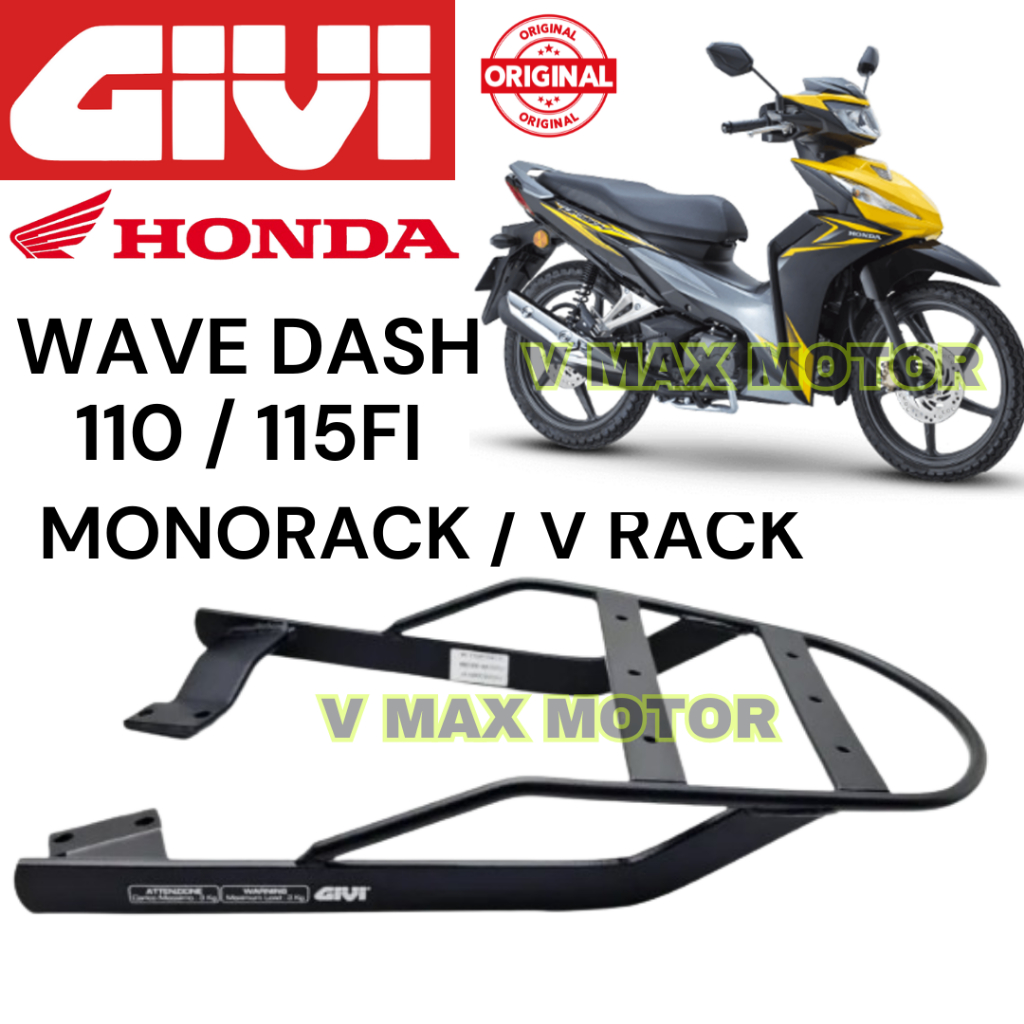 100% Original GIVI V RACK Honda Wave Dash FI Monorack / Box Kaki ...
