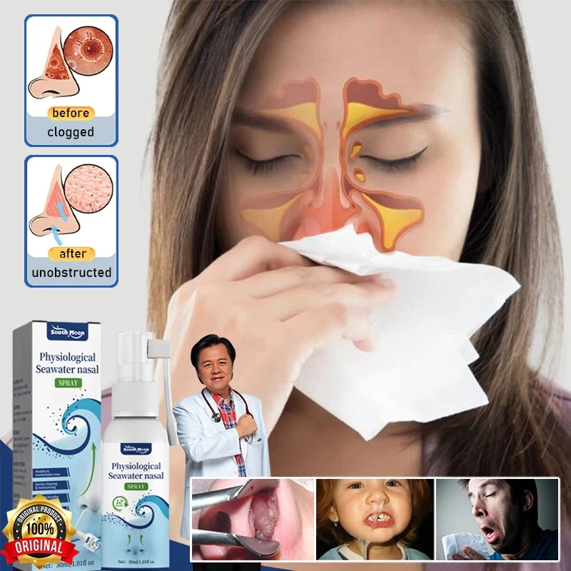 Rhinitis Spray Physiological Seawater Nasal Spray Relief Sinusitis ...