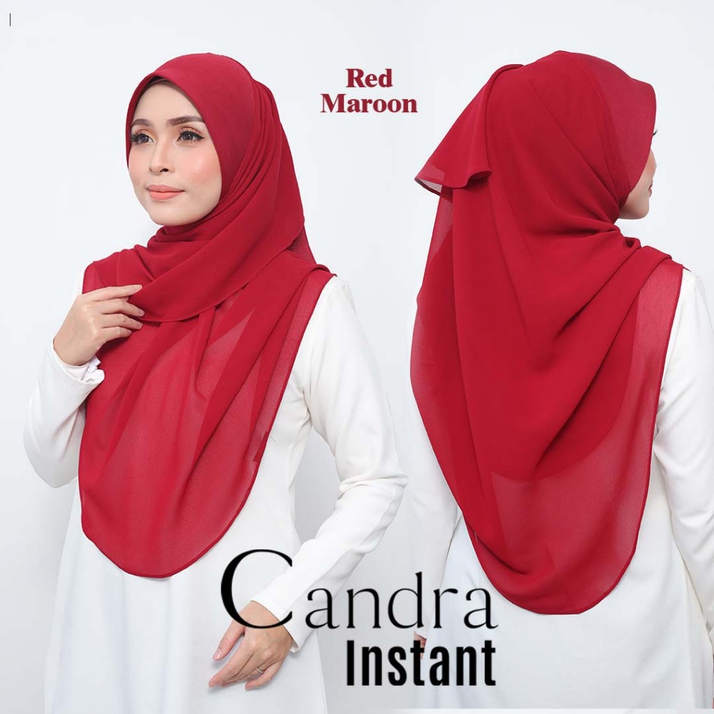 TUDUNG BAWAL INSTANT BERAWNING SCUBA TUDUNG MATERIAL HEAVY CHIFFON, TUDUNG BAWAL EXPRESSS BIDANG 50 & 55 (CANDRA PLAIN)