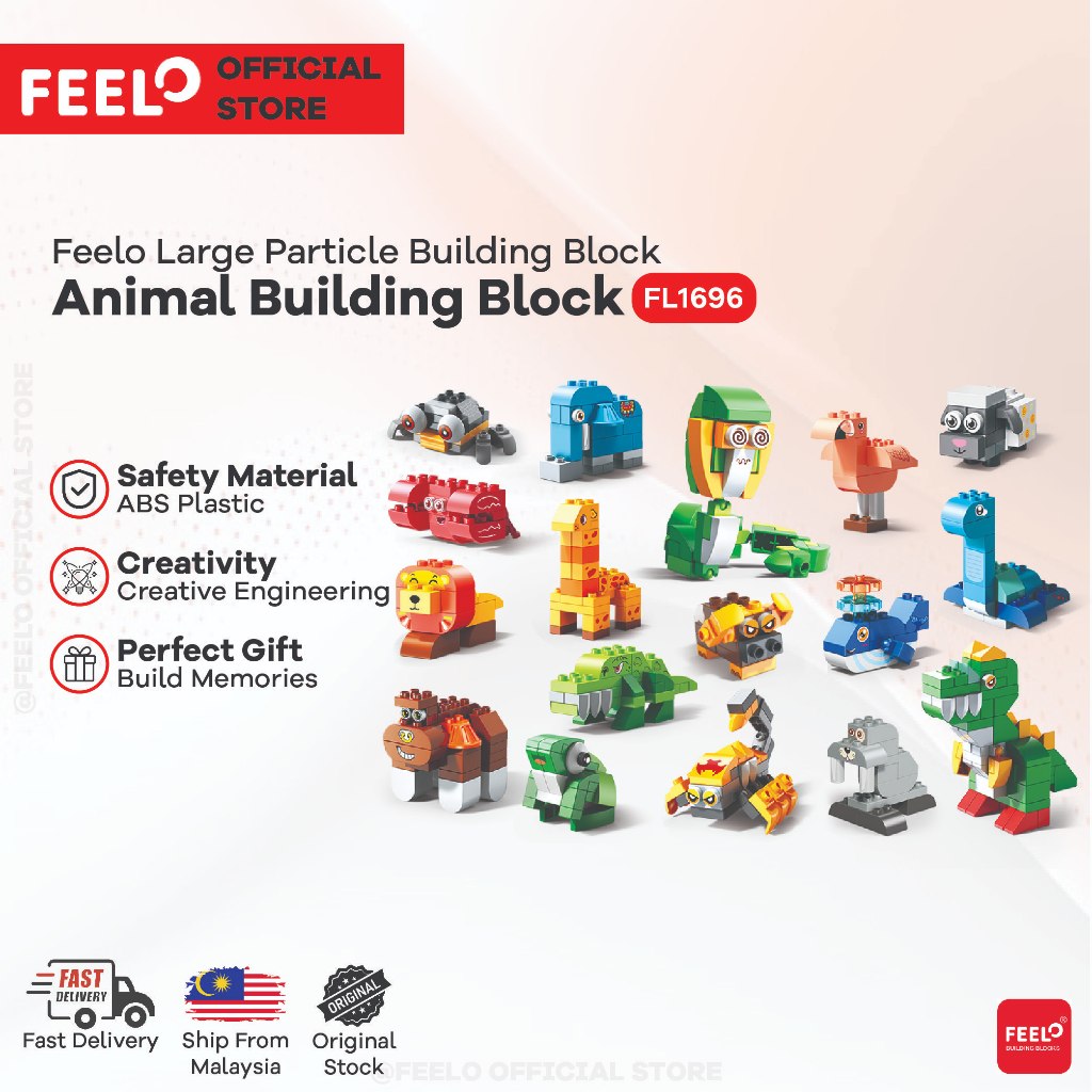 Feelo FL1696 (462PCS) Happy Animals Party Building Blocks ABS Bricks ...