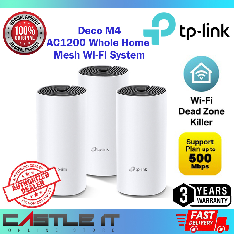 TP-Link Deco M4 AC1200 Mesh WiFi Router Dual Band Gigabit Whole Home ...