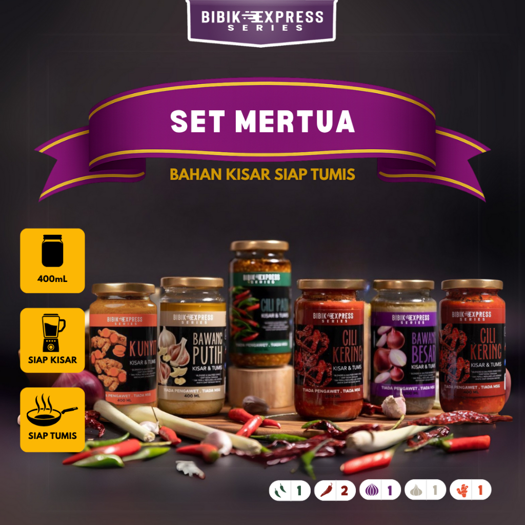 BIBIK EXPRESS SET MERTUA Bahan kisar siap tumis Bawang Besar Bawang ...