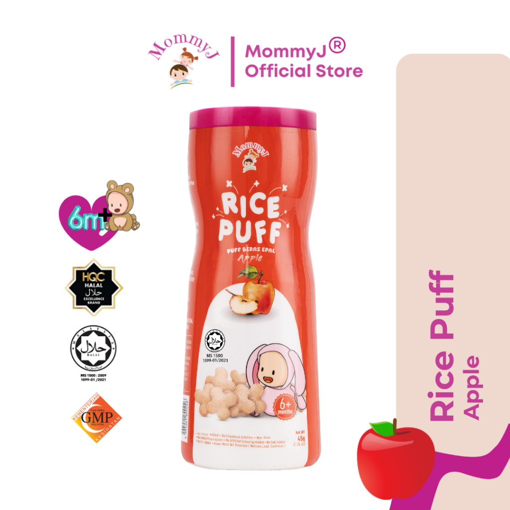 MommyJ Baby Rice Puff Apple 6m+ (45g) | Shopee Malaysia