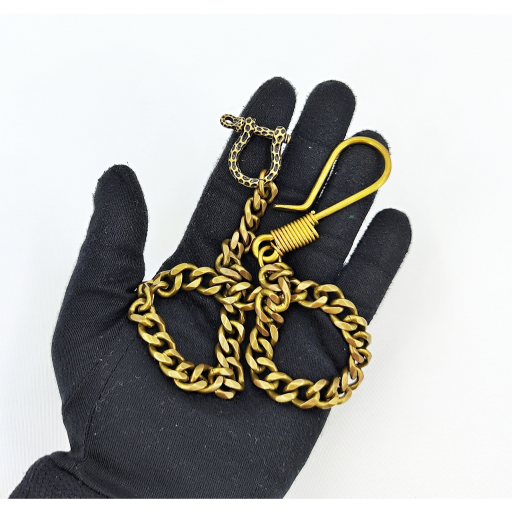 METAL lanyard chain brass tone for wallet biker | Shopee Malaysia