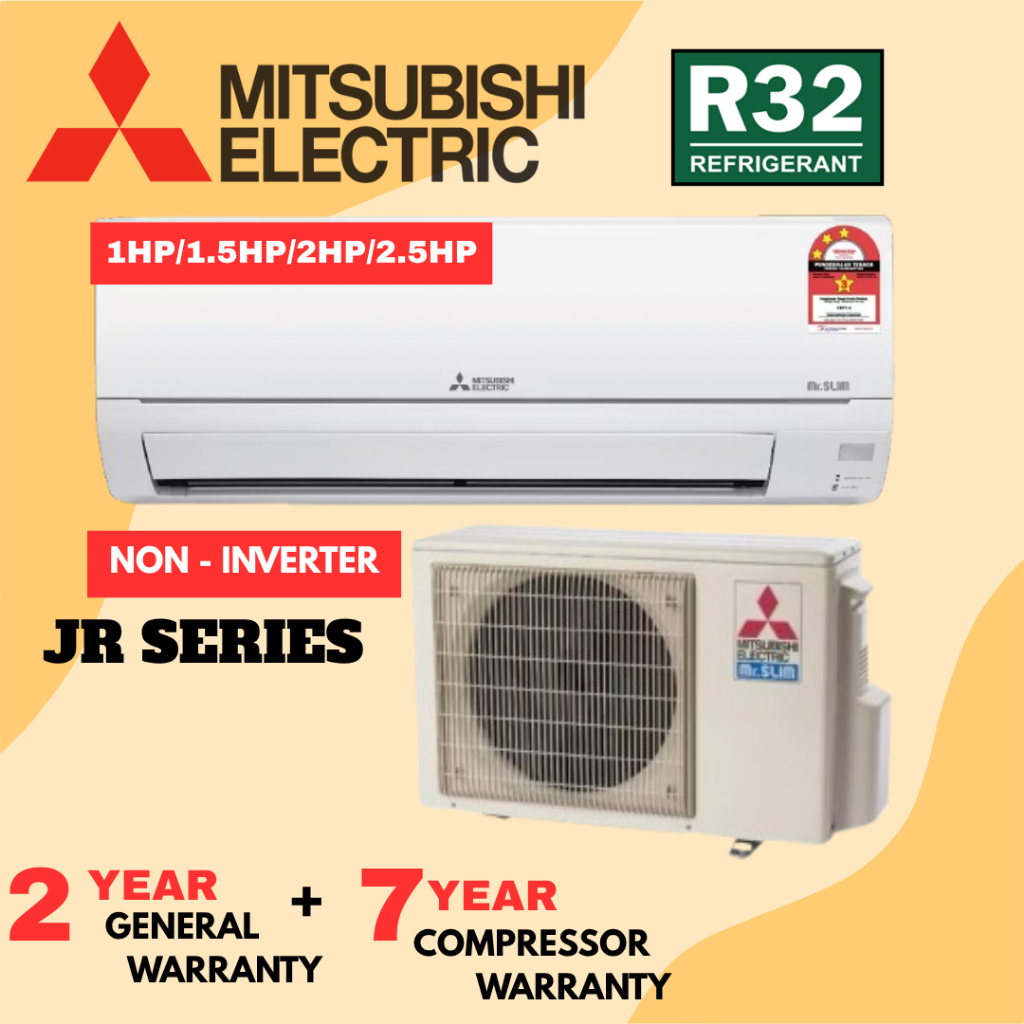 Mitsubishi Mr Slim Electric R32 Non Inverter Air Cond 1HP JR10VF / 1 ...
