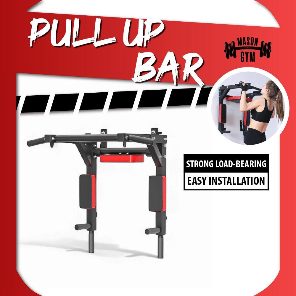 Pull Up Bar Wall Mounted Bar Pull Up Rack Dip Bar Indoor Home Gym ...