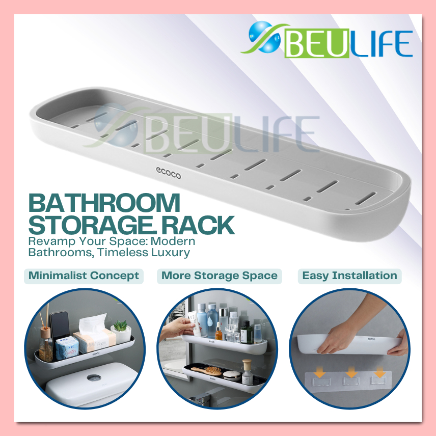 ECOCO Bathroom Kitchen Wall Shelf Rack Shampoo Bathroom Accessories ...