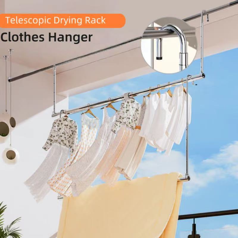 Balcony Telescopic Ceiling-Mounted Drying Rack Outdoor Adjustable ...