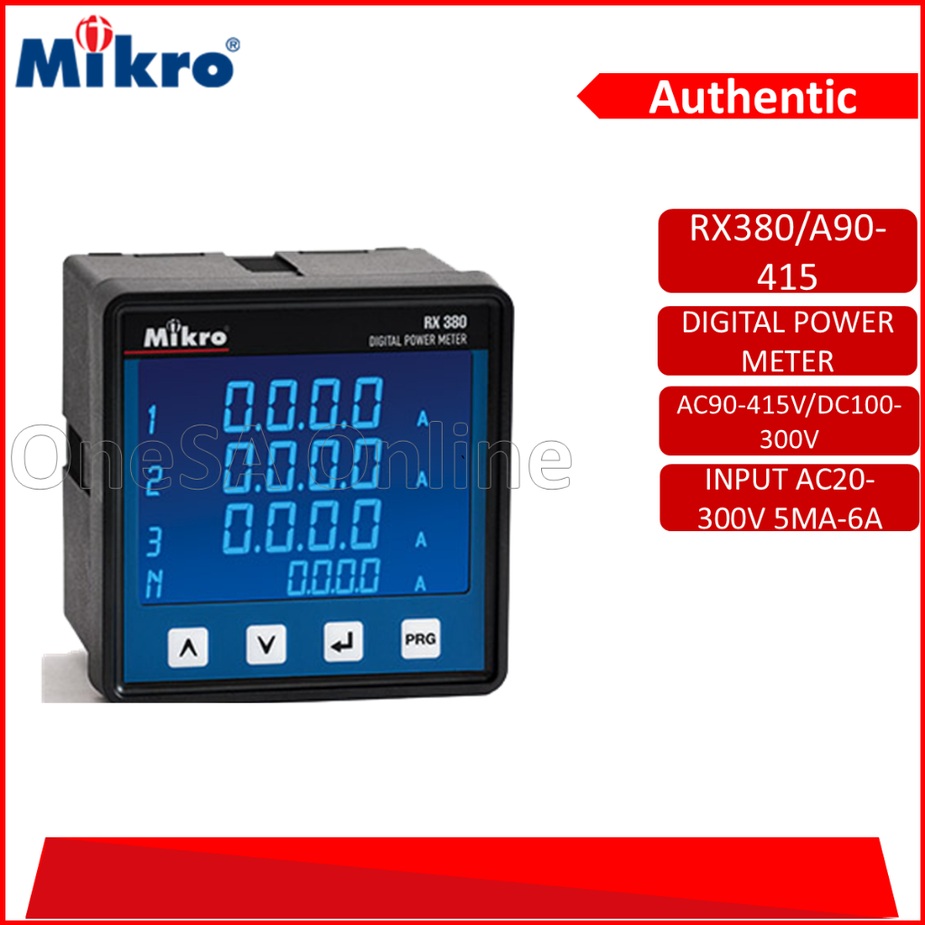 MIKRO Digital Power Meter with RS485 RX380 / A90-415 / D100-300 ...
