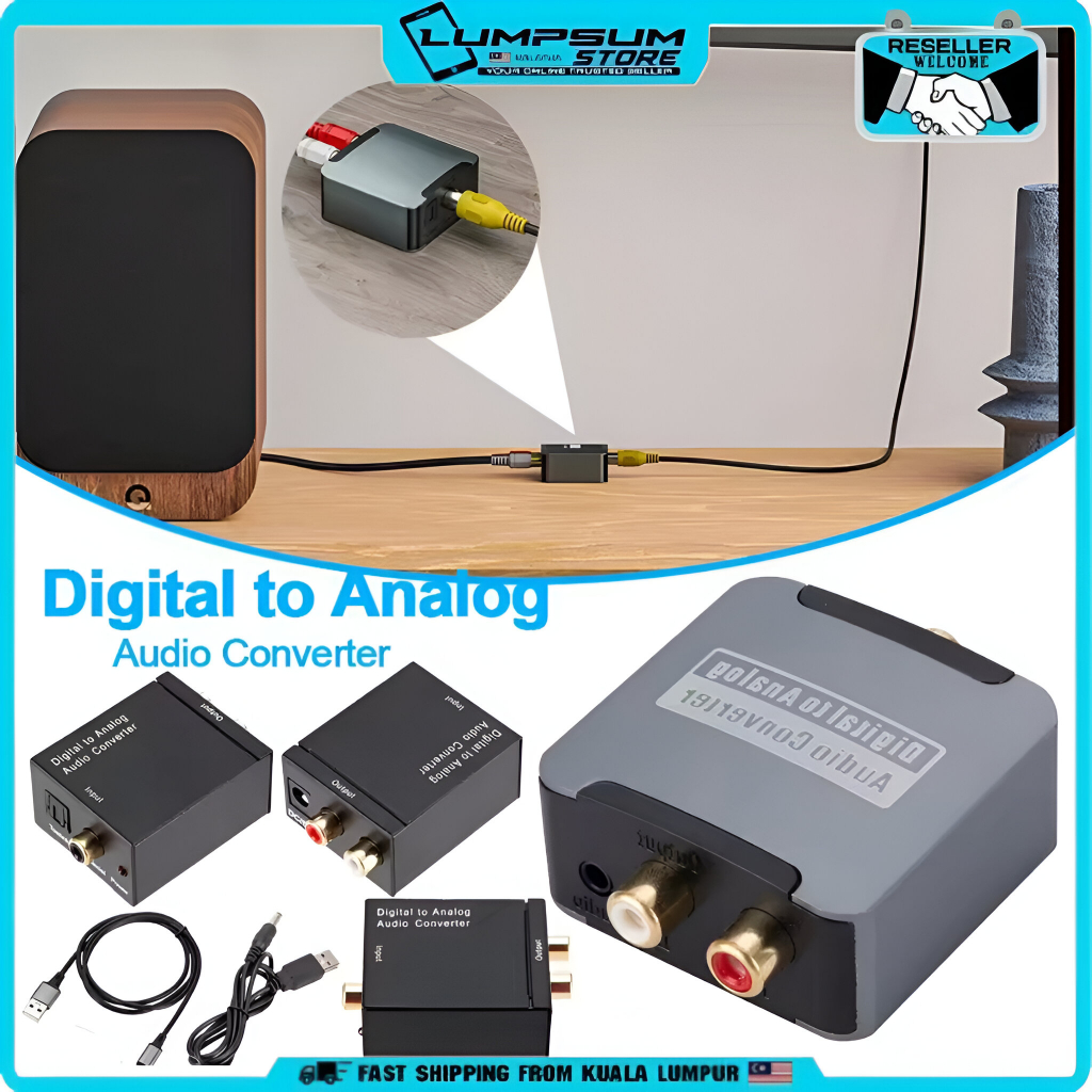 Digital Optical Coaxial Toslink to Analog RCA Audio Converter Adapter ...