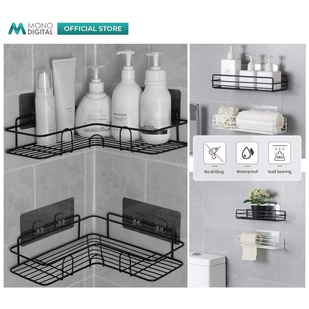 BATHROOM CORNER STORAGE RACK FREE OF PUNCH KITCHEN TOILET SINK WALL ...