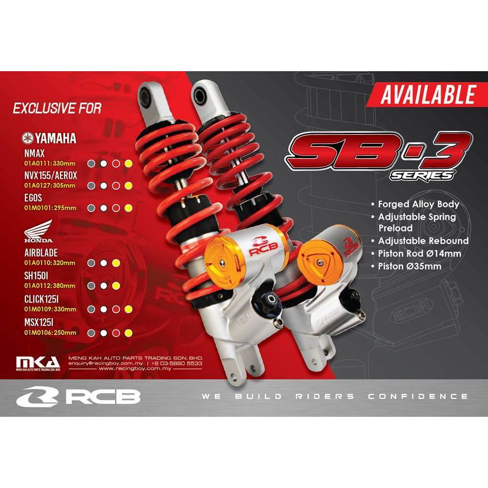 RCB SB3 SERIES MONOSHOCK & DUAL SHOCKS ABSORBER NVX V1 V2 V3 / NMAX V1 ...