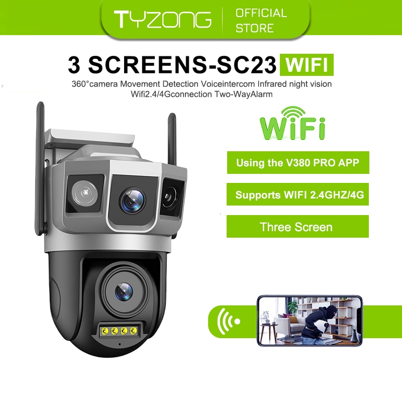 V380 Pro SC23 Wireless Three Screen Outdoor Waterproof Wifi 360 Cctv ...