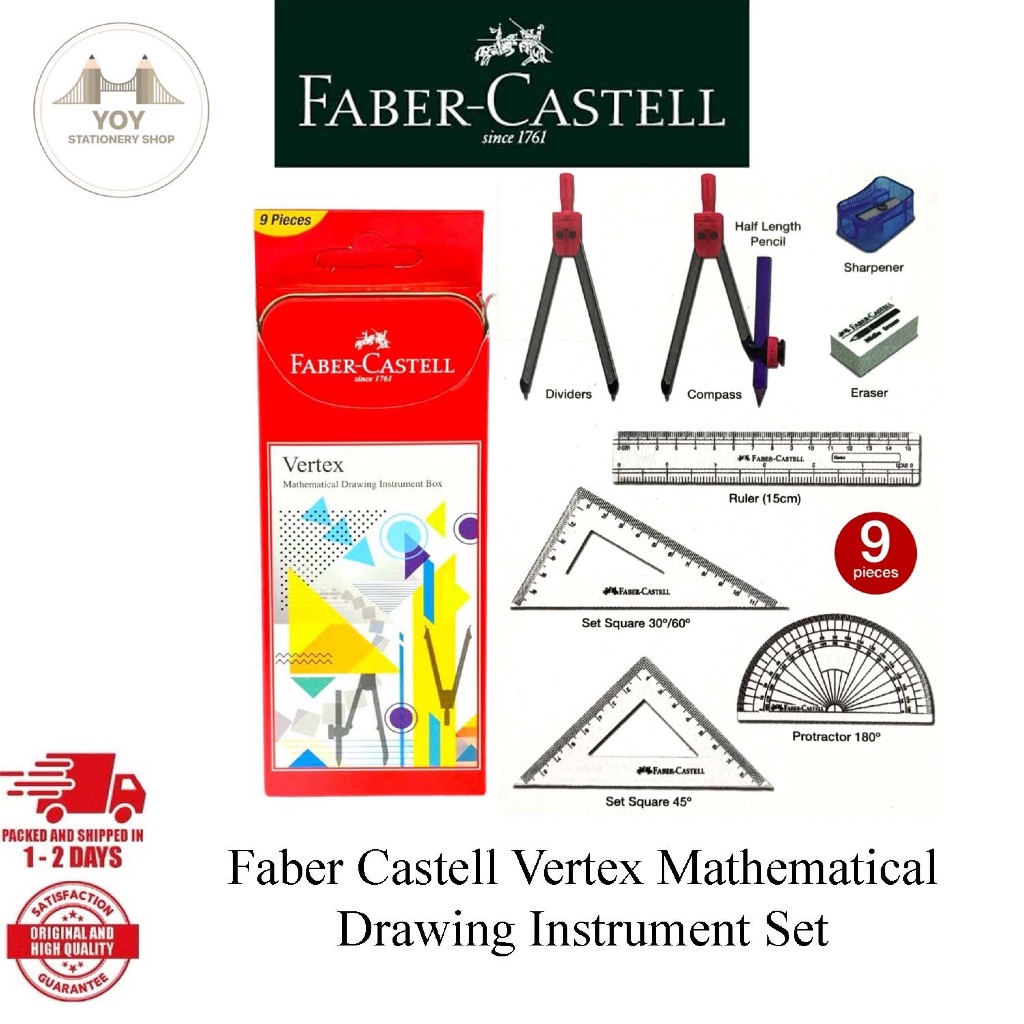 Faber Castell Vertex Mathematical Drawing Instrument Set | Shopee Malaysia