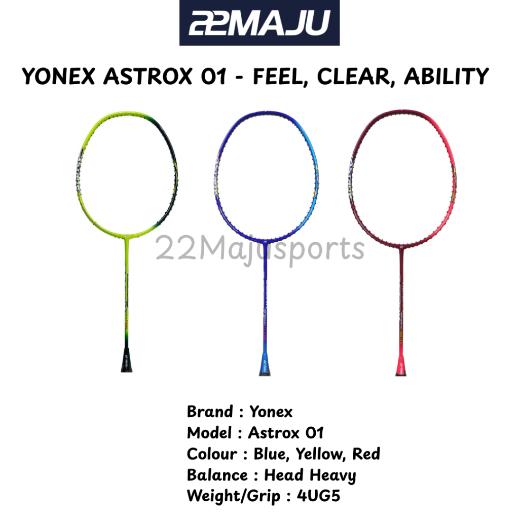 YONEX Astrox 01 Badminton Racket (Original) - Free Grip and String ...