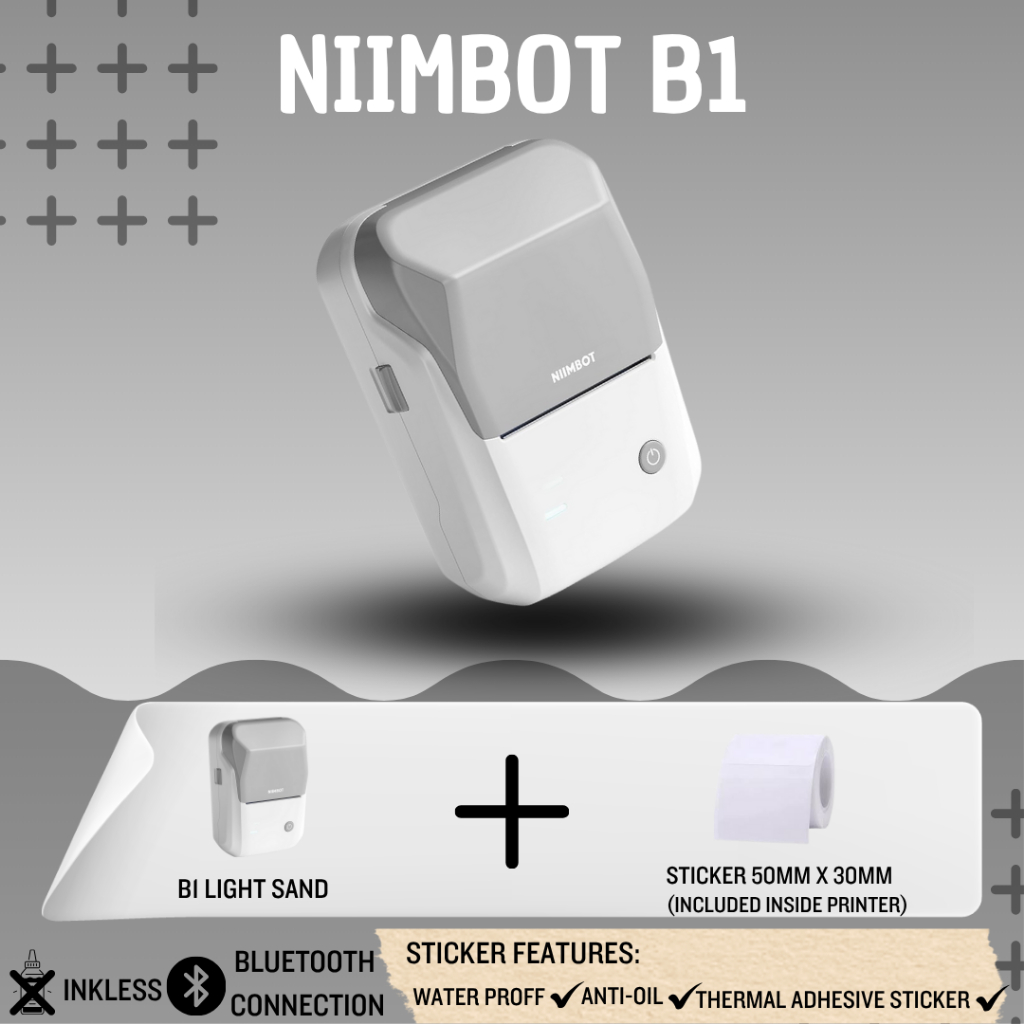 Niimbot B1 Label Sticker Printer | Machine Inkless Thermal Handheld ...