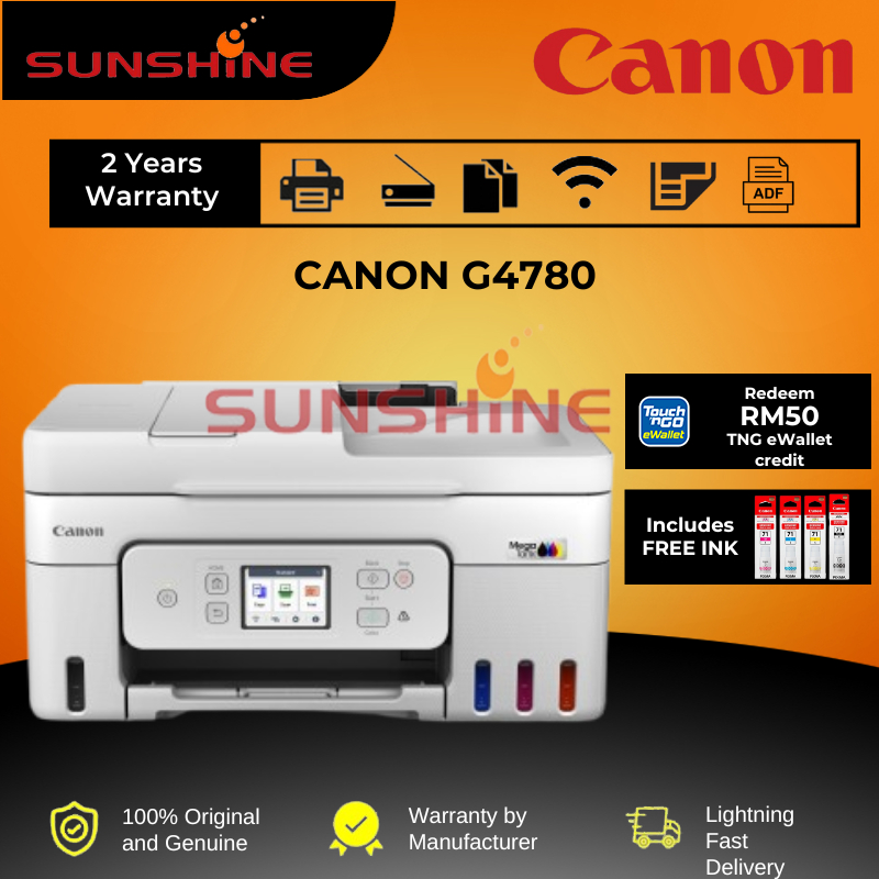 CANON MAGATANK PIXMA G4780 PRINTER (PRINT SCAN COPY WIFI DUPLEX MAC OS ...