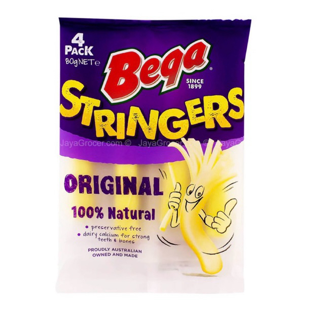 Bega Stringers Mozzarella Original Cheese 100% Natural 80gr | Shopee ...