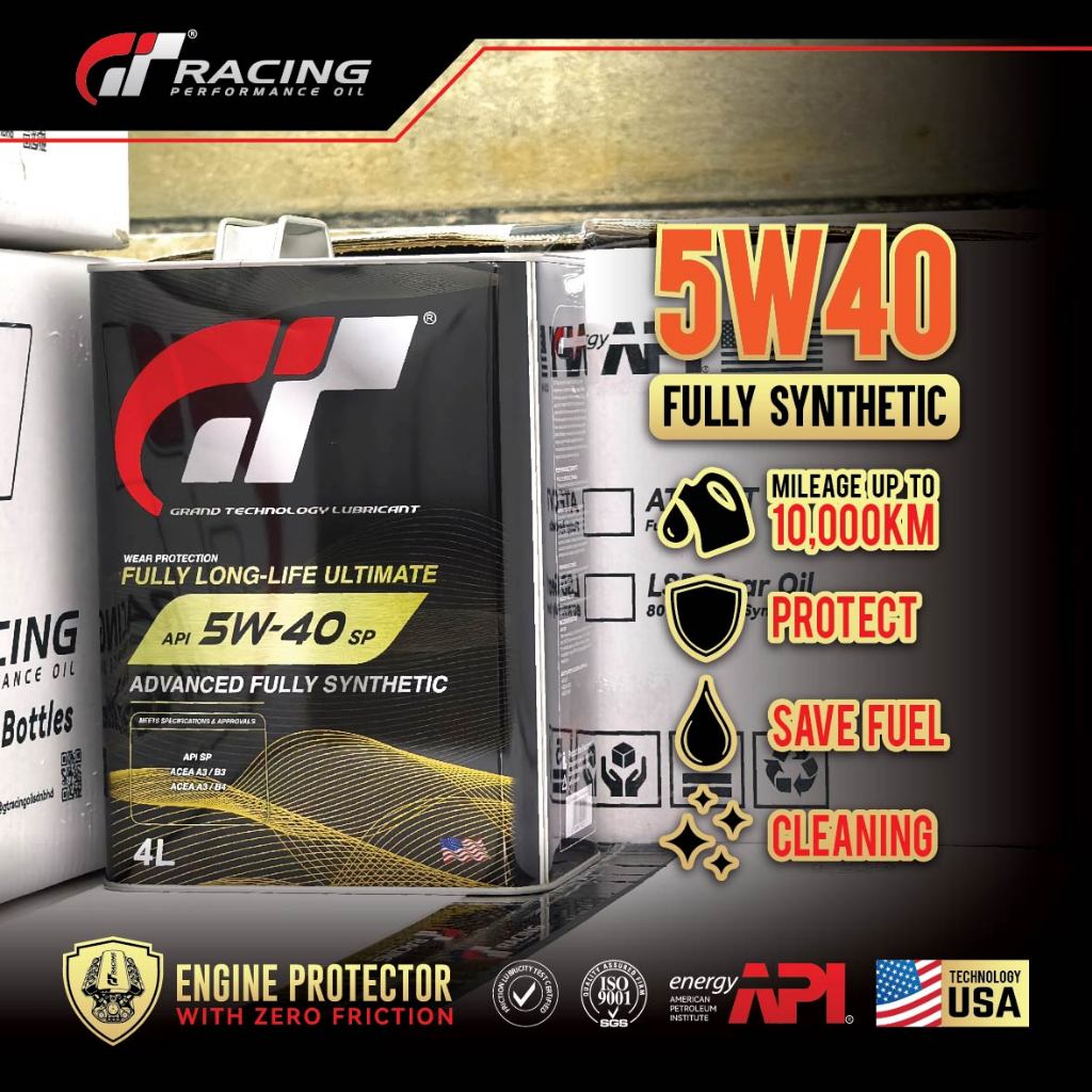 GT 5W40 Fully Synthetic Car Engine Oil 4L & 1L - Minyak Hitam Enjin ...