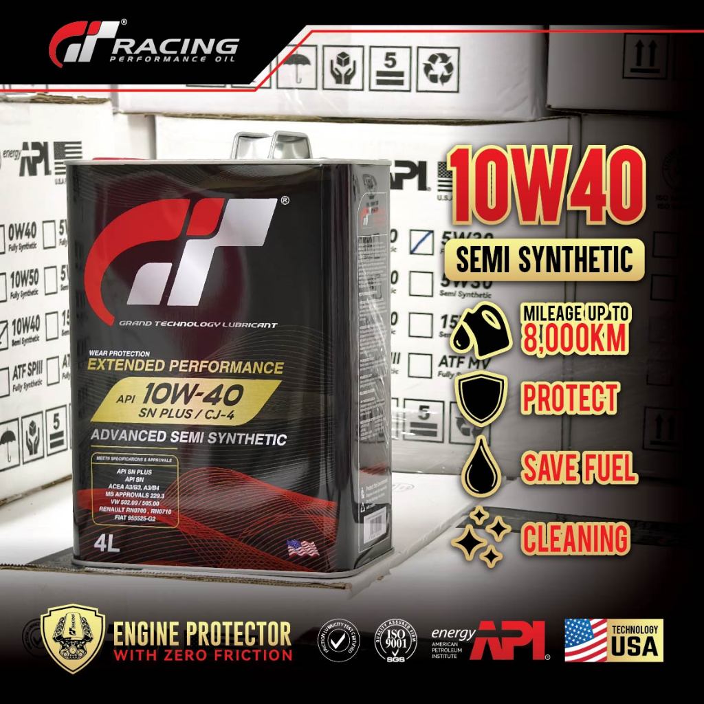 GT 10W40 Semi Synthetic Car Engine Oil 4L & 1L - Minyak Hitam Proton ...