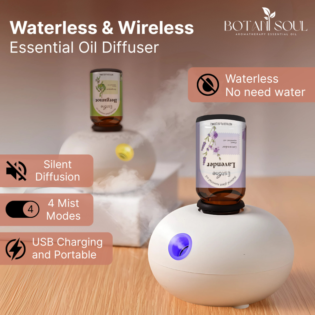Wireless Waterless Induction Essential Oil Aroma Diffuser Rechargeable ...