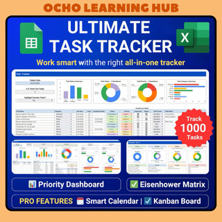 Ultimate Task Tracker Productivity Planner – Google Sheets & Excel Task ...