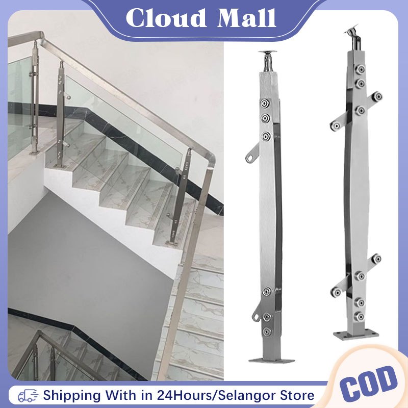 Baluster Railing 850mm Stair Railing Stainless Steel 304 Rod Glass ...