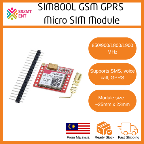 Mini SIM800L GSM GPRS Module | Micro SIM Card | Quad-band Wireless ...